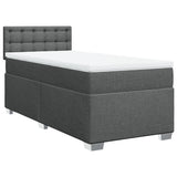 Box spring postelja z vzmetnico temno siva 90x190 cm blago