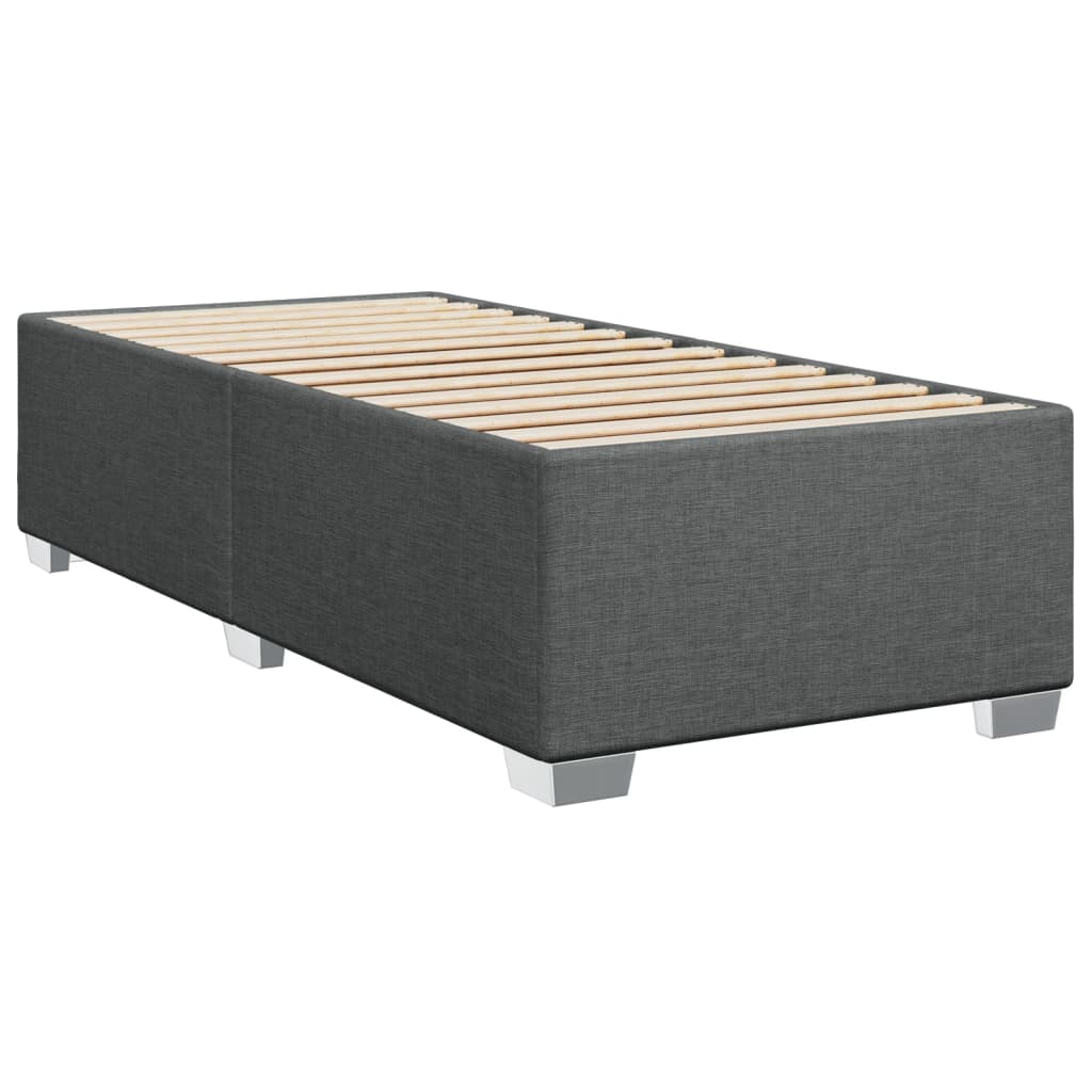 Box spring postelja z vzmetnico temno siva 90x190 cm blago