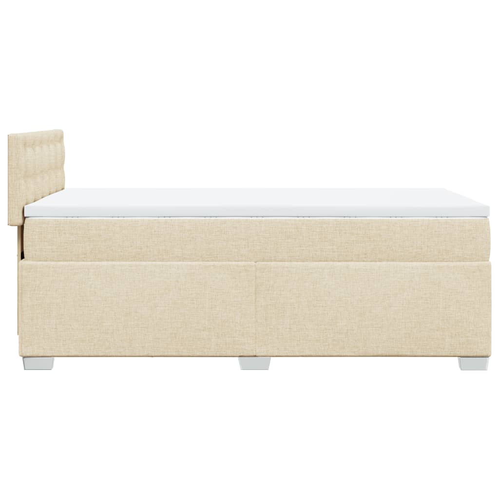 Box spring postelja z vzmetnico krem 90x190 cm blago