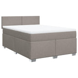 Box spring postelja z vzmetnico taupe 140x200 cm blago