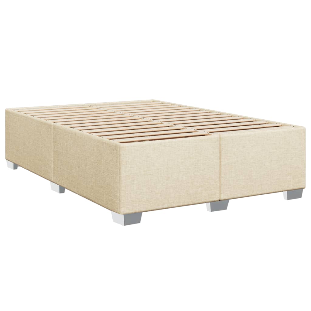 Box spring postelja z vzmetnico krem 140x200 cm blago