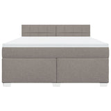 Box spring postelja z vzmetnico taupe 180x200 cm blago