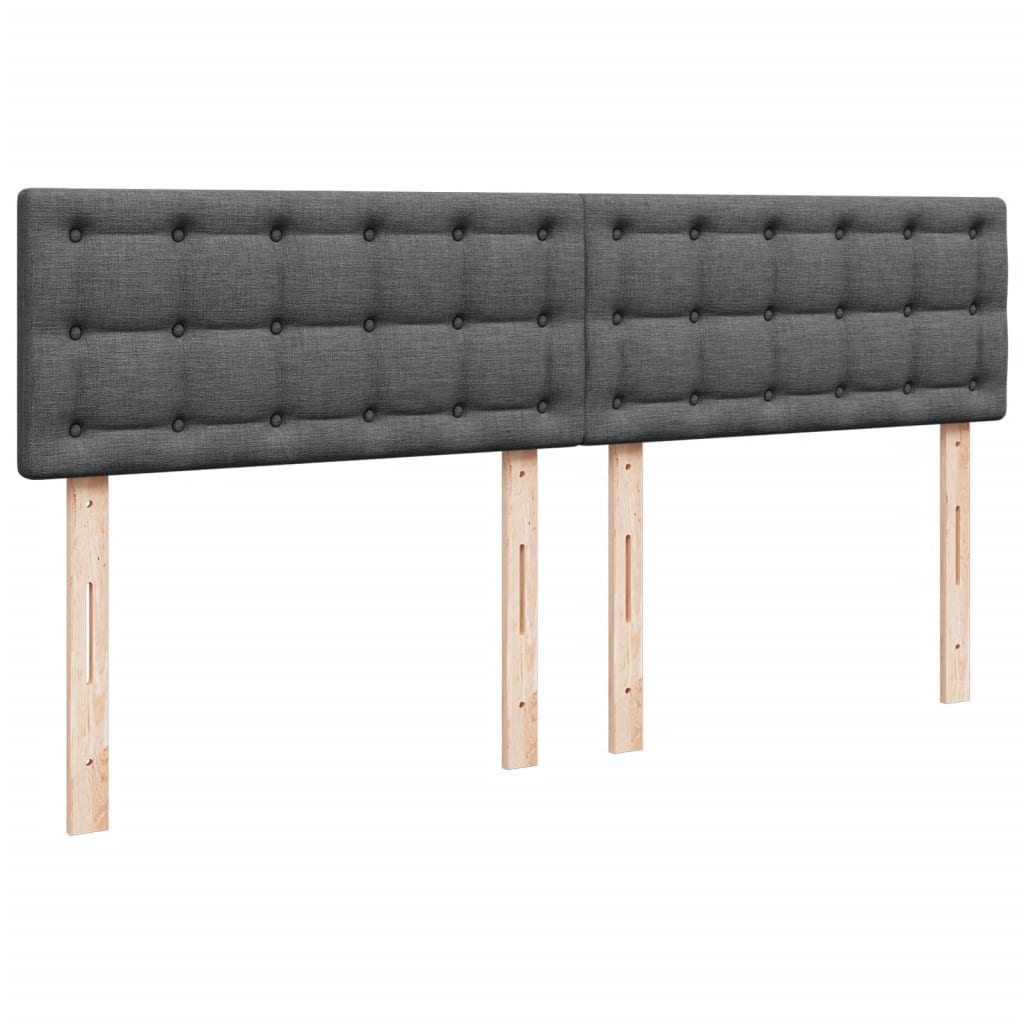 Box spring postelja z vzmetnico temno siva 180x200 cm blago