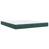 Box spring postelja z vzmetnico temno zelena 180x200 cm žamet