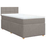 Box spring postelja z vzmetnico taupe 100x200 cm blago