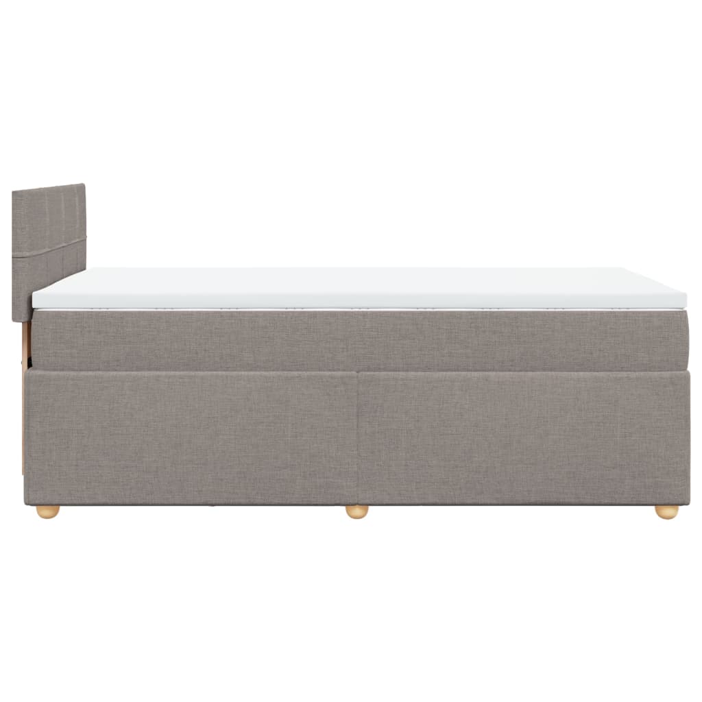 Box spring postelja z vzmetnico taupe 100x200 cm blago