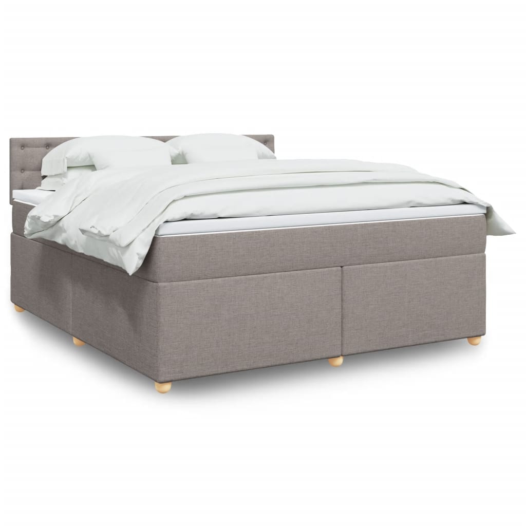 Box spring postelja z vzmetnico taupe 180x200 cm blago