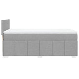 Box spring postelja z vzmetnico svetlo siva 90x190 cm blago