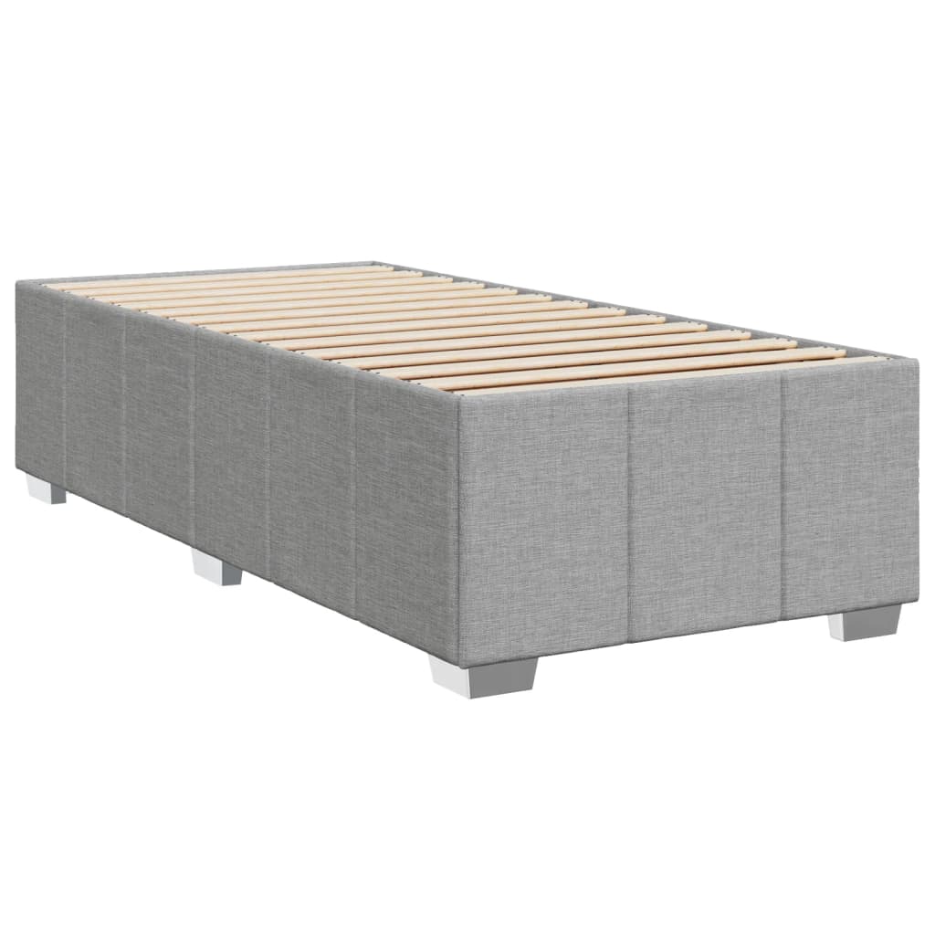 Box spring postelja z vzmetnico svetlo siva 90x190 cm blago