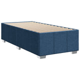 Box spring postelja z vzmetnico modra 90x190 cm blago