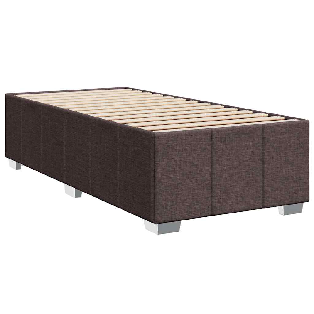 Box spring postelja z vzmetnico temno rjava 90x200 cm blago