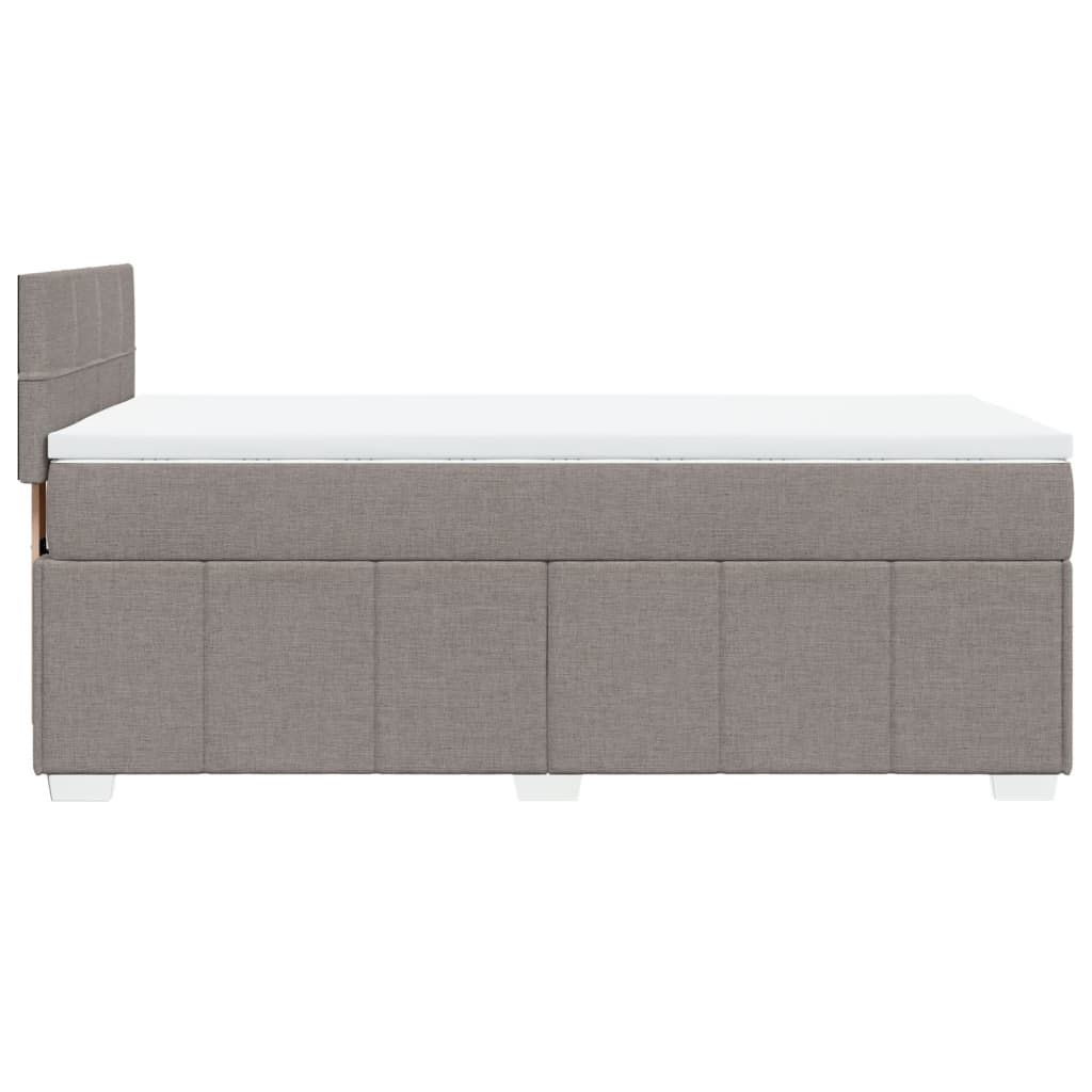 Box spring postelja z vzmetnico taupe 100x200 cm blago