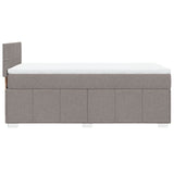 Box spring postelja z vzmetnico taupe 100x200 cm blago