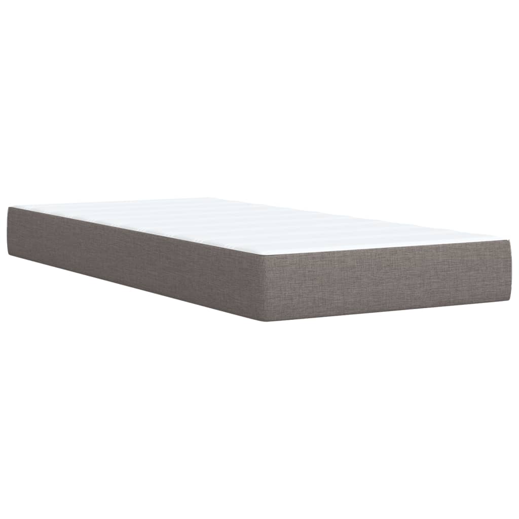 Box spring postelja z vzmetnico taupe 100x200 cm blago