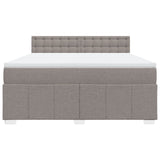 Box spring postelja z vzmetnico taupe 180x200 cm blago