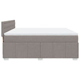 Box spring postelja z vzmetnico taupe 180x200 cm blago