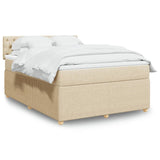 Box spring postelja z vzmetnico krem 140x200 cm blago