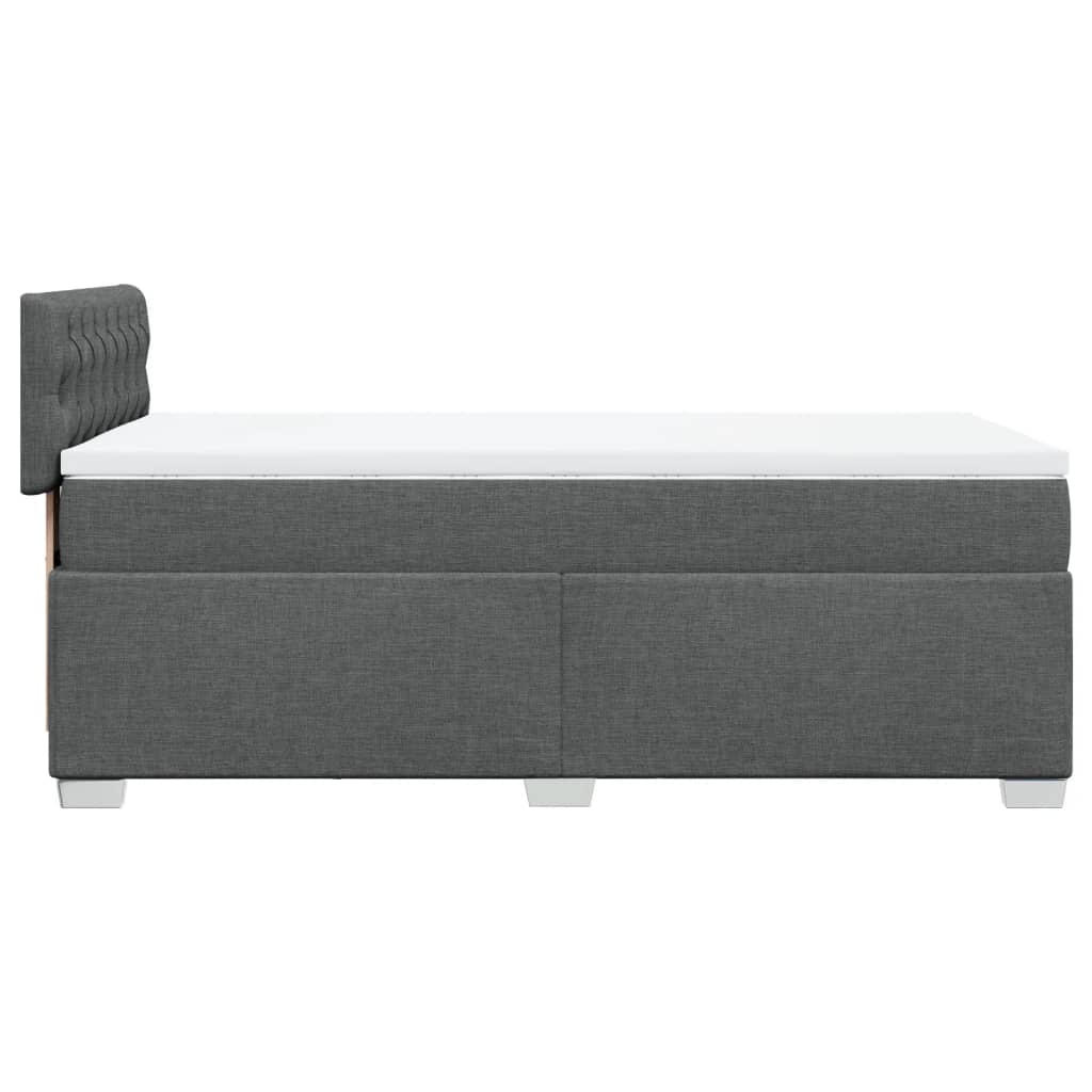 Box spring postelja z vzmetnico temno siva 90x190 cm blago