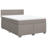 Box spring postelja z vzmetnico taupe 140x200 cm blago