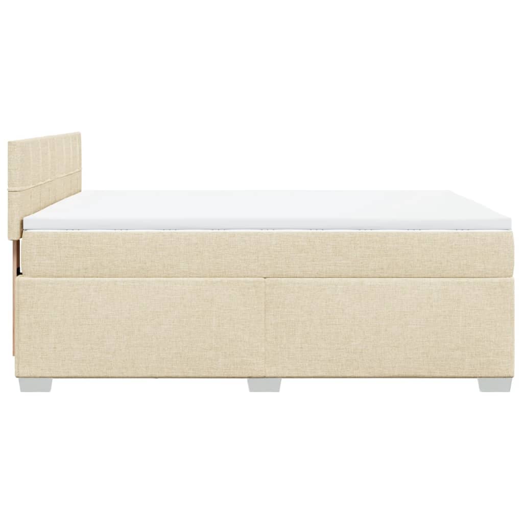 Box spring postelja z vzmetnico krem 140x200 cm blago