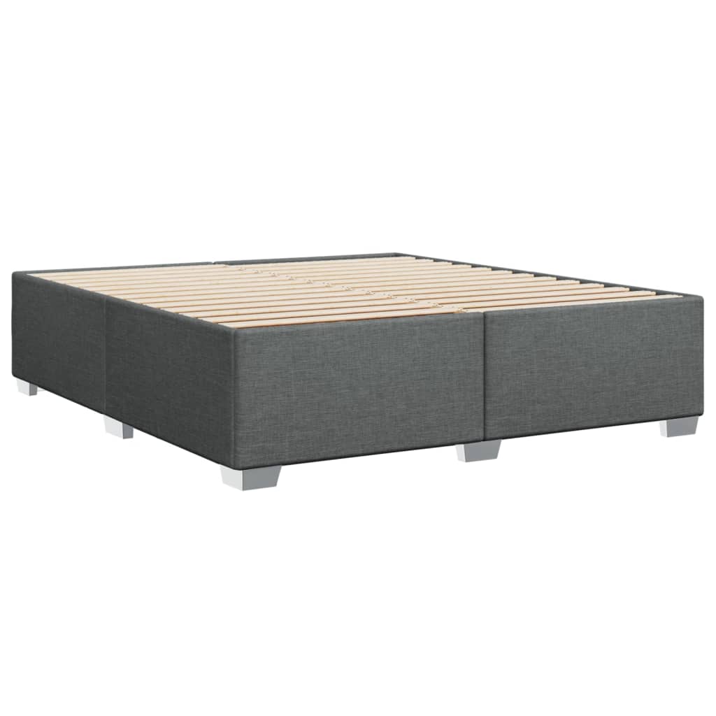 Box spring postelja z vzmetnico temno siva 180x200 cm blago