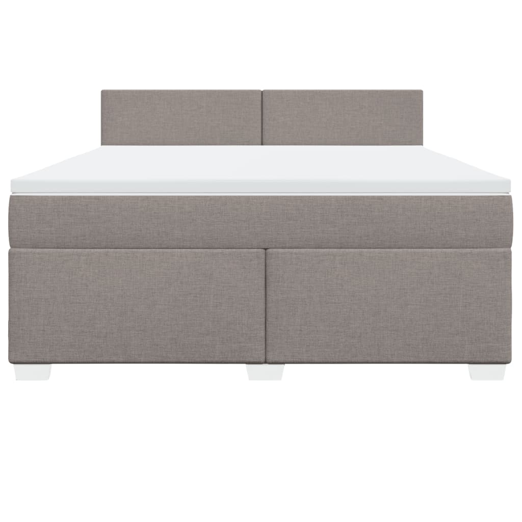 Box spring postelja z vzmetnico taupe 180x200 cm blago