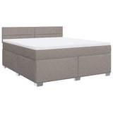 Box spring postelja z vzmetnico taupe 180x200 cm blago