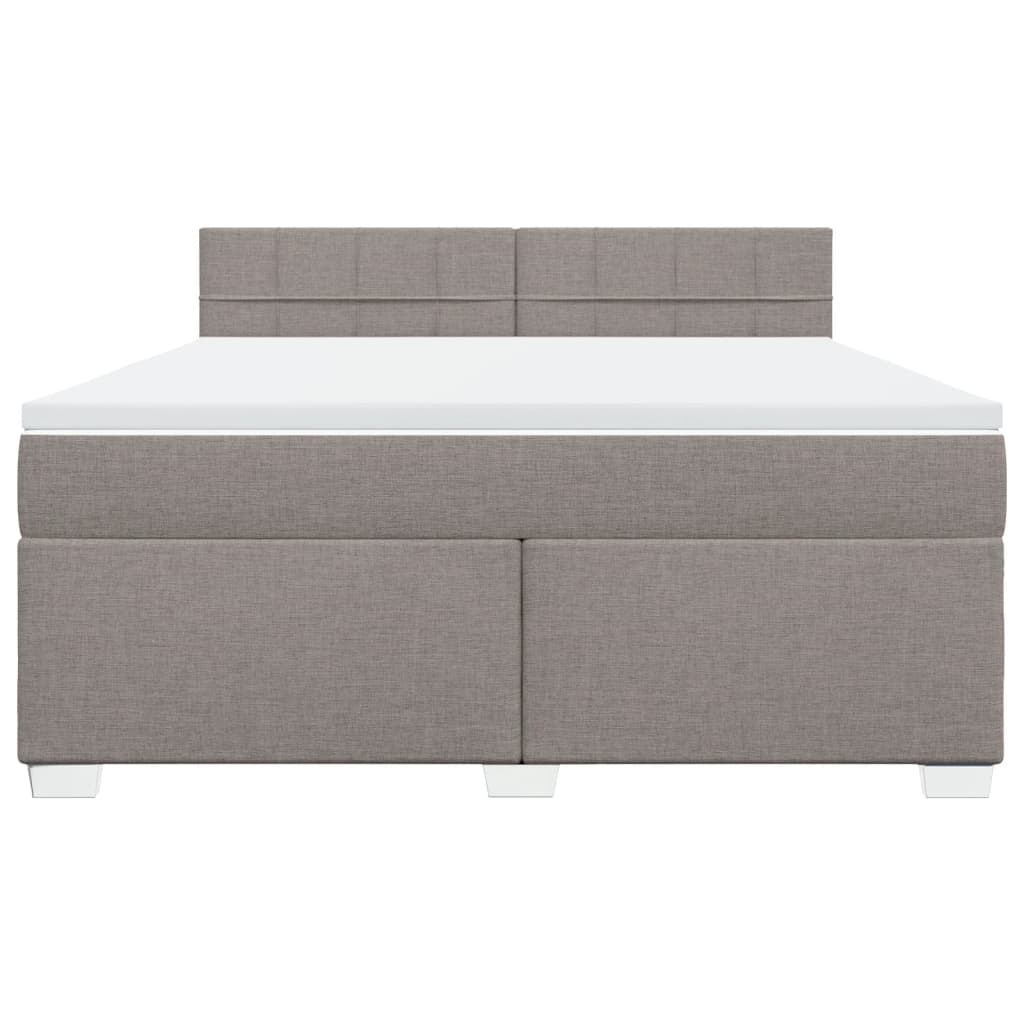 Box spring postelja z vzmetnico taupe 180x200 cm blago