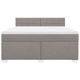 Box spring postelja z vzmetnico taupe 180x200 cm blago