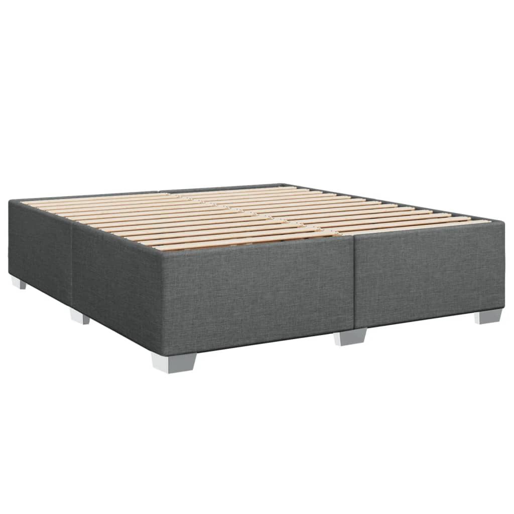 Box spring postelja z vzmetnico temno siva 180x200 cm blago