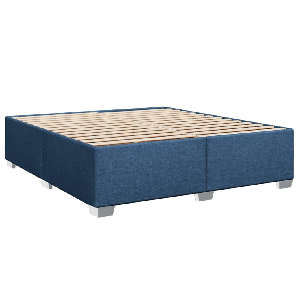 Box spring postelja z vzmetnico modra 180x200 cm blago