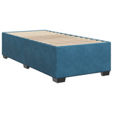 Box spring postelja z vzmetnico modra 90x190 cm žamet