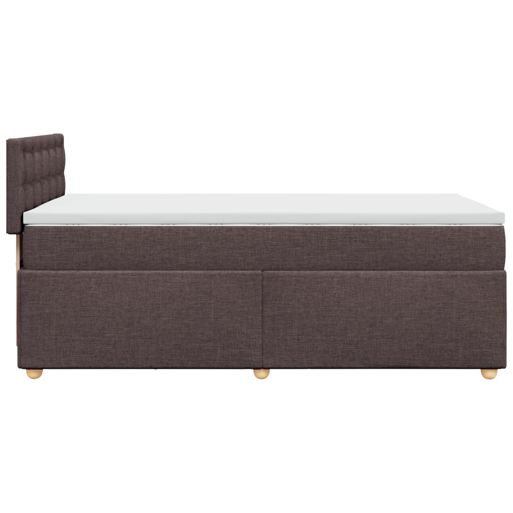 Box spring postelja z vzmetnico temno rjava 90x200 cm blago