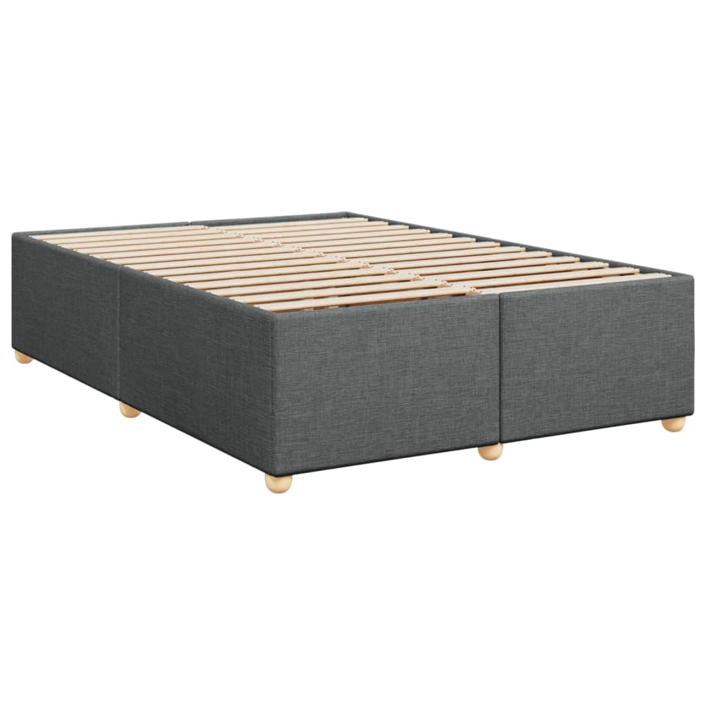 Box spring postelja z vzmetnico temno siva 160x200 cm blago