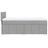 Box spring postelja z vzmetnico svetlo siva 90x190 cm blago