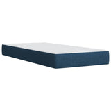 Box spring postelja z vzmetnico modra 90x190 cm blago