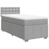 Box spring postelja z vzmetnico svetlo siva 90x190 cm blago