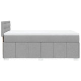 Box spring postelja z vzmetnico svetlo siva 90x190 cm blago