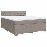 Box spring postelja z vzmetnico taupe 180x200 cm blago