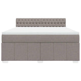 Box spring postelja z vzmetnico taupe 180x200 cm blago