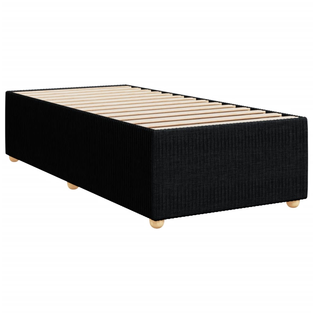 Box spring postelja z vzmetnico črna 100x200 cm blago