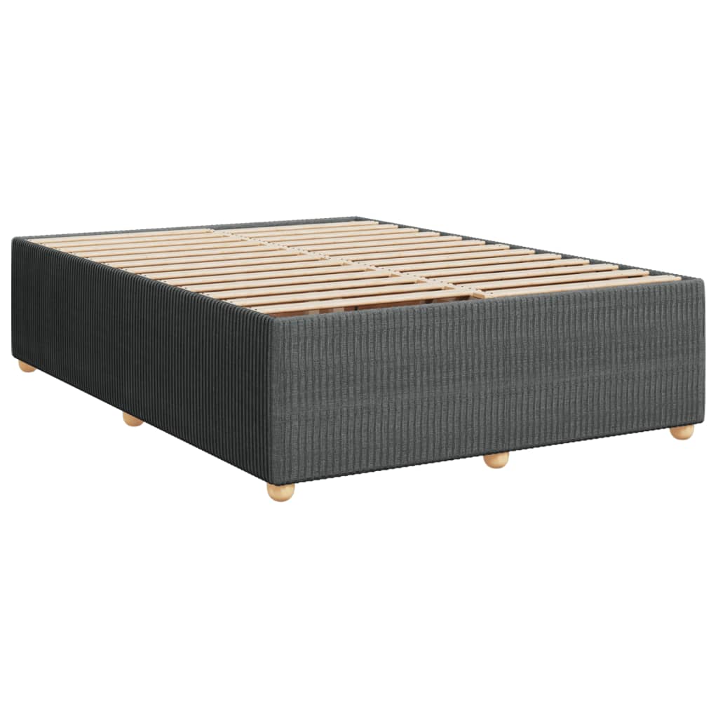 Box spring postelja z vzmetnico temno siva 160x200 cm blago