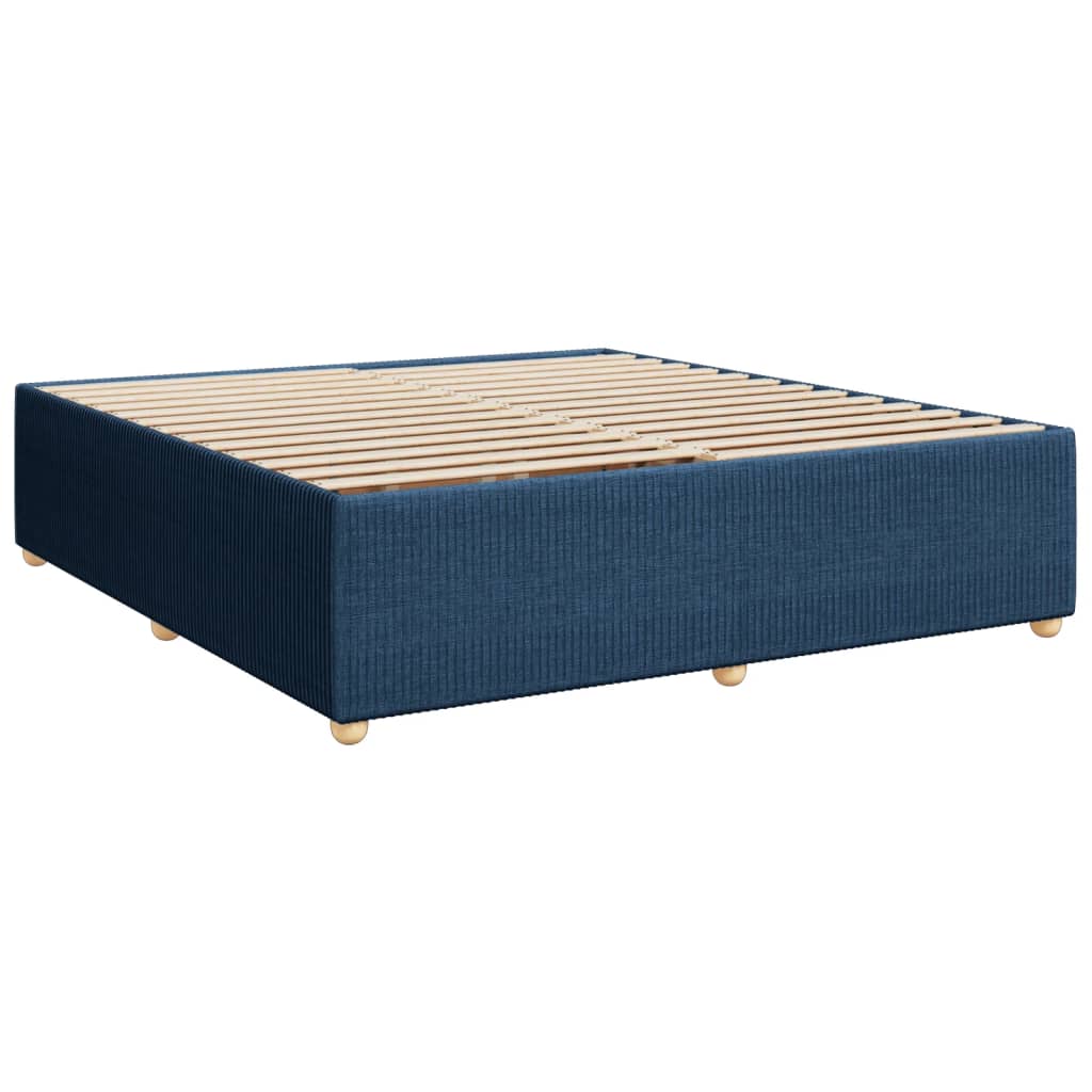 Box spring postelja z vzmetnico modra 180x200 cm blago