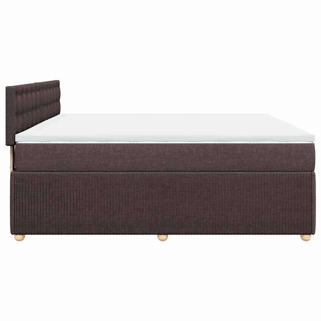 Box spring postelja z vzmetnico temno rjava 180x200 cm blago