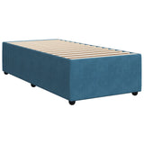 Box spring postelja z vzmetnico modra 90x190 cm žamet