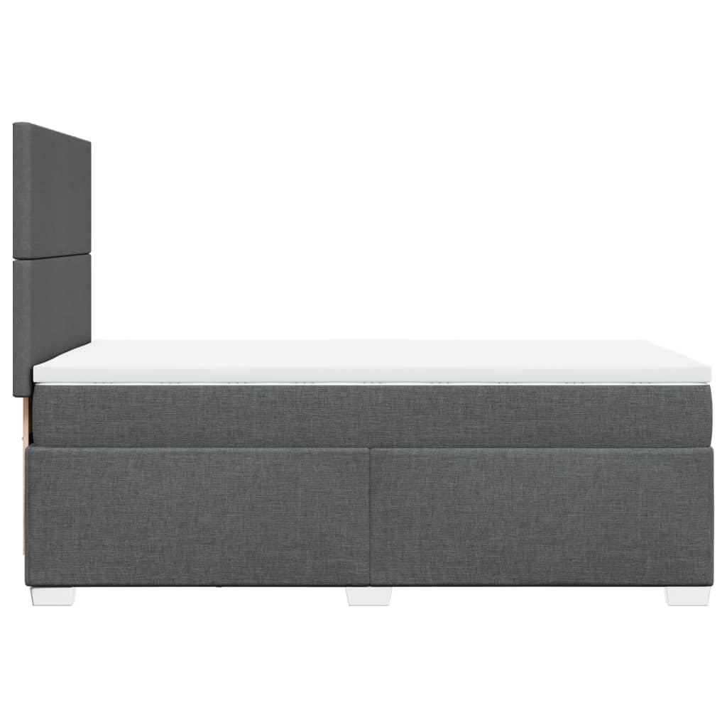 Box spring postelja z vzmetnico temno siva 90x190 cm blago