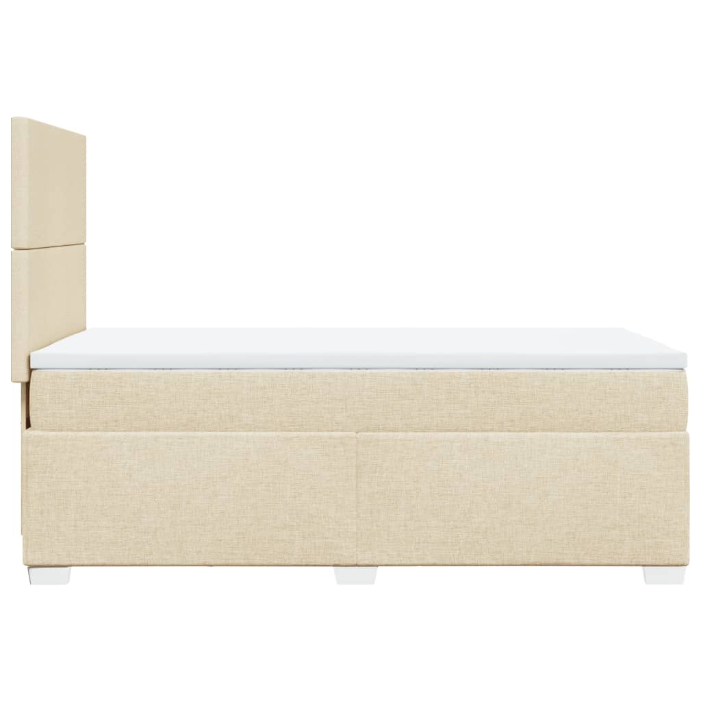 Box spring postelja z vzmetnico krem 90x190 cm blago