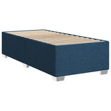 Box spring postelja z vzmetnico modra 90x190 cm blago