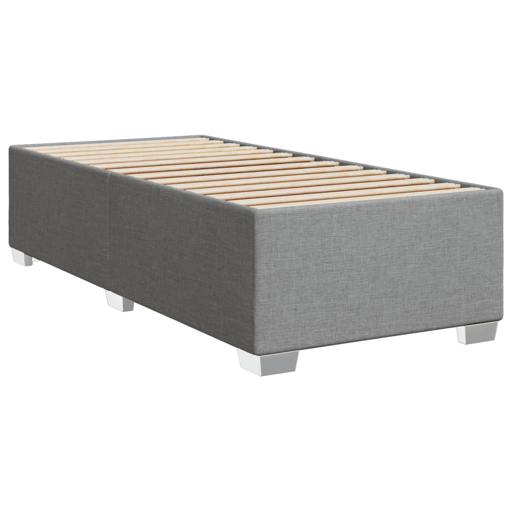 Box spring postelja z vzmetnico svetlo siva 90x190 cm blago