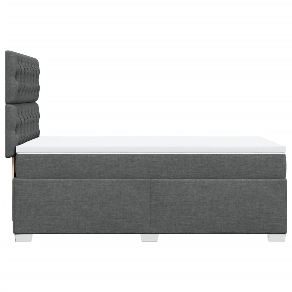 Box spring postelja z vzmetnico temno siva 90x190 cm blago